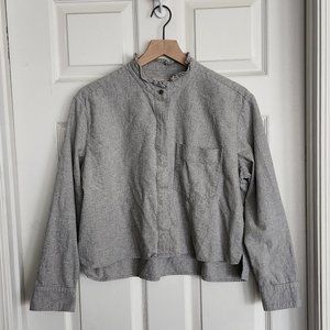 Everlane Organic Cotton Ruffle Flannel Top